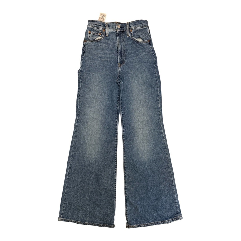 Levi Strauss Signature Jeans Women Ribcage Bell Size 26 Blue Denim Flare Bottoms